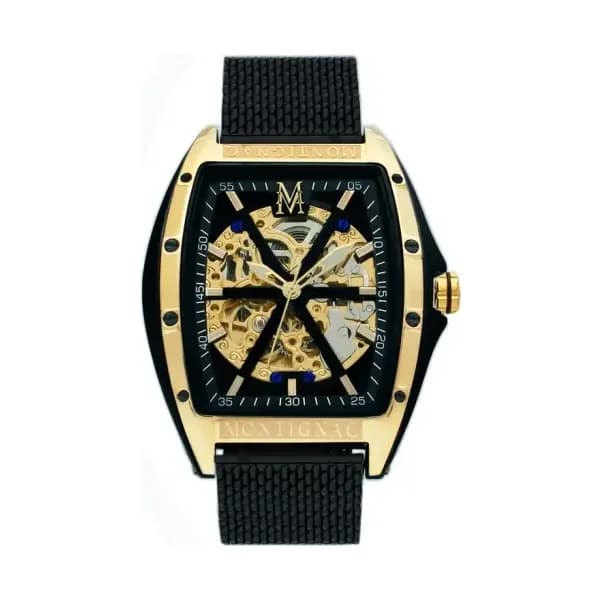 Montignac Montre automatique Homme Tonneau Noir