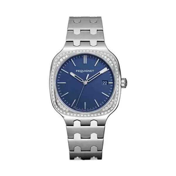 Pequignet Montre Pequignet Manufacture Concorde 84 Diamants - 40mm Automatique Cadran Bleu marine - 9040479/1