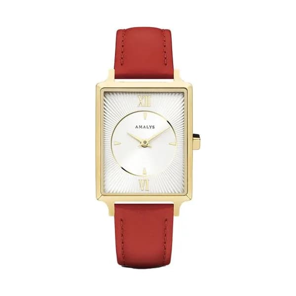 Amalys Montre Amalys Collection Hepburn en Cuir Rouge