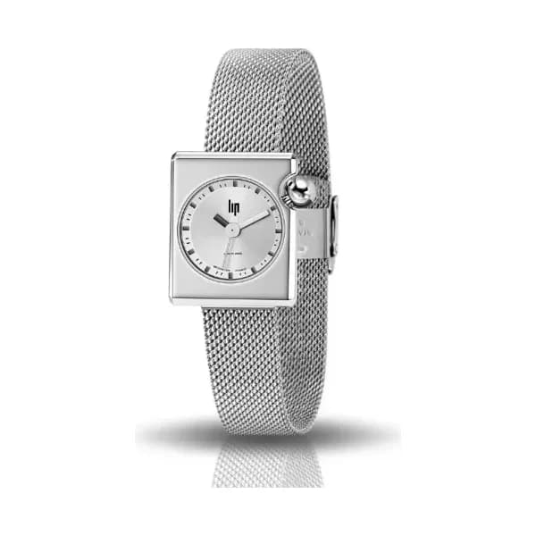 Lip Montre Lip Mach 2000 Mini Square - - cadran Argent- 30 x 28 mm - Acier -671172