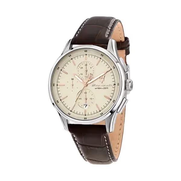 Maserati Montre Homme Maserati Cuir véritable Marron R8871624010