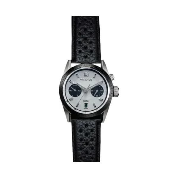 March LA.B Montre March LA.B Agenda Automatique Cadran Double Buffle Perforé Noir