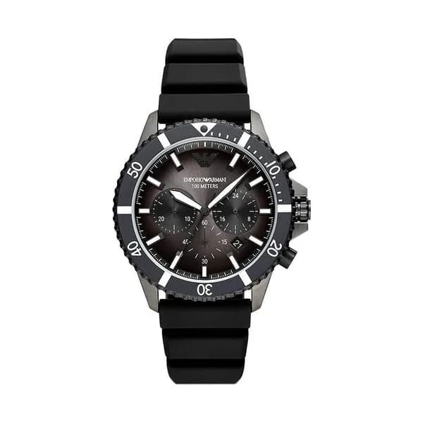 Emporio Armani Montres Montre Emporio Armani Collection Diver en Silicone Noir