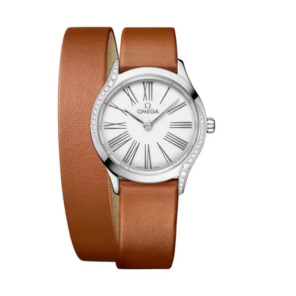 Omega De Ville 26 mm, acier sur cuir