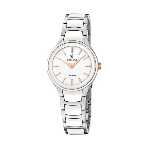 Festina Montre Festina Ceramic Bimatiere Blanc