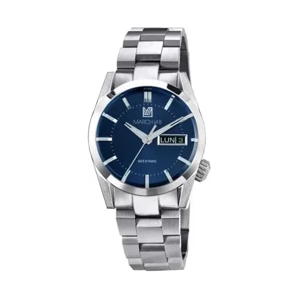 March LA.B Montre MARCH LA.B AM89 Electrique Cadran Navy Bracelet Acier