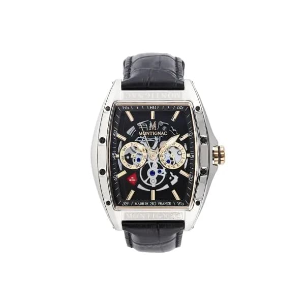Montignac Montre quartz Homme Tonneau Noir