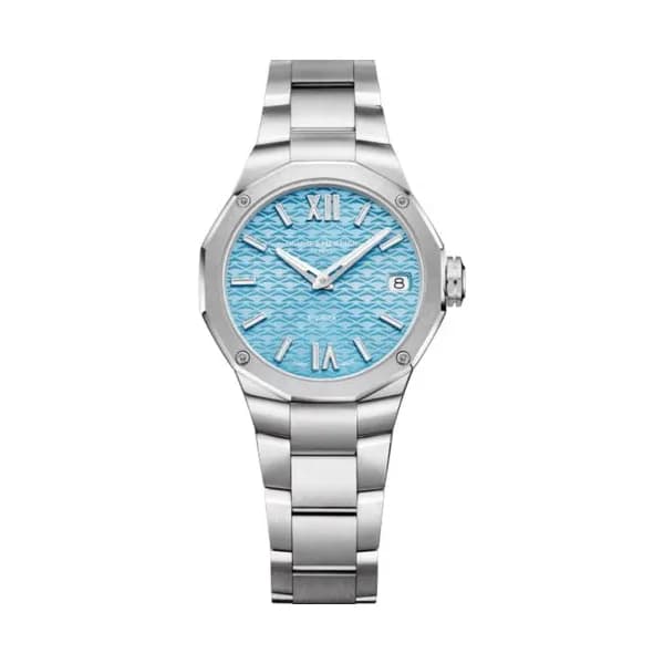 Baume & Mercier Montre Baume et Mercier Riviera quartz cadran bleu bracelet acier 33 mm