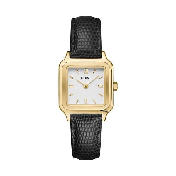 Cluse Montre Cluse Collection Gracieuse Petite Leather en Cuir Noir