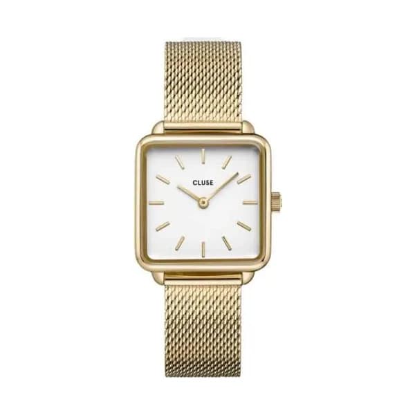 Cluse La Tétragone Watch Mesh, White, Gold Colour