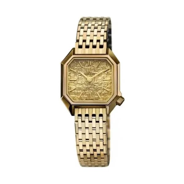 March LA.B Montre March LA.B Lady Mansart Electrique Tweed Gold Bracelet Acier 9 maillons dorés
