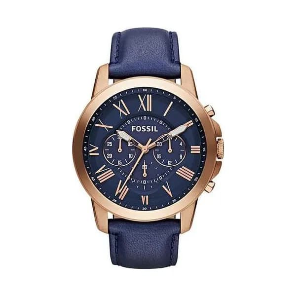 Fossil Montre Homme FOSSIL en Cuir Bleu Etanche