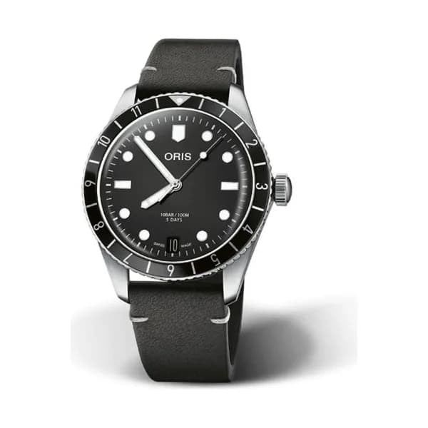 Oris Montre Oris Divers Sixty-Five 12H Calibre 400 automatique cadran noir bracelet cuir noir 40 mm