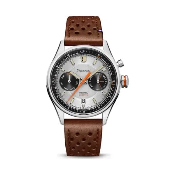 Depancel Montre Depancel Autosport Cadran Silver Bracelet Racing Marron