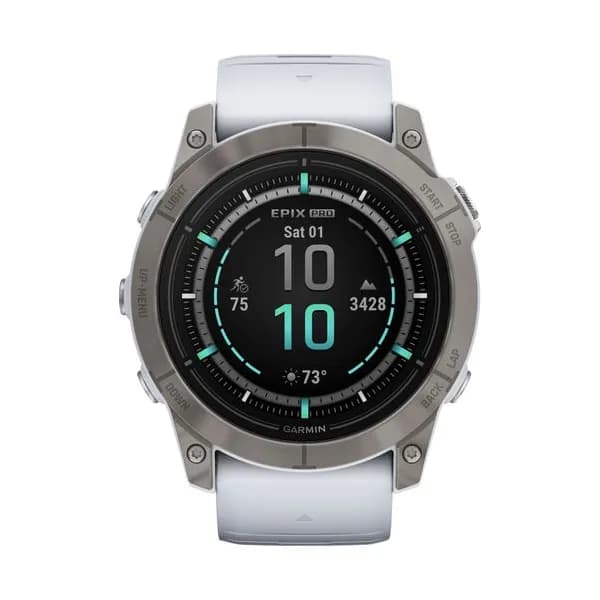 Garmin Montre Garmin Epix Pro (Gen2) Sapphire Edition Titane Silver bracelet silicone blanc 51 mm