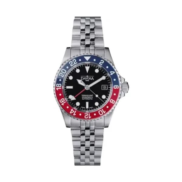 Davosa Montre Ternos Diver GMT Lunette bleue et rouge