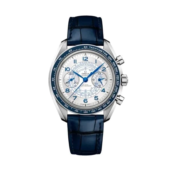 Omega Speedmaster 43 mm, acier sur bracelet en cuir