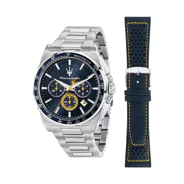 Maserati Montre Homme Maserati Genuine leather Stainless steel Bleu Acier inoxydable R8873652001
