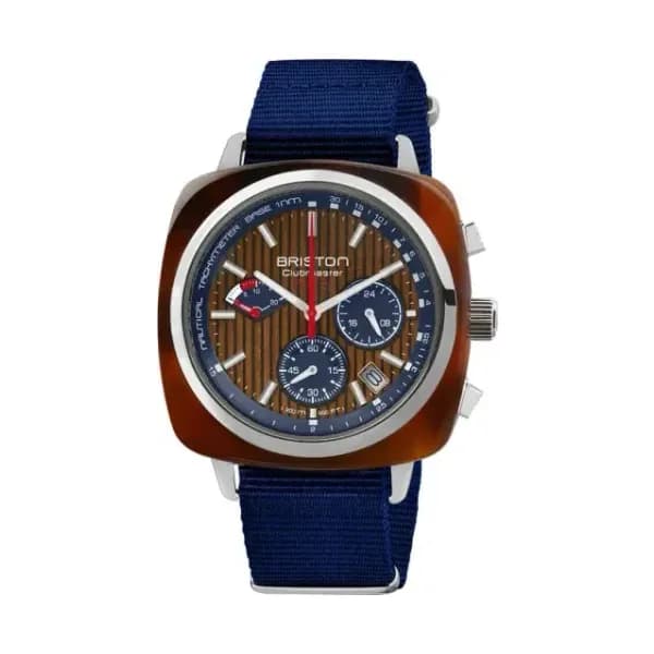 Briston Montre Briston Clubmaster Regatta Cadran Noyer Bracelet Nato