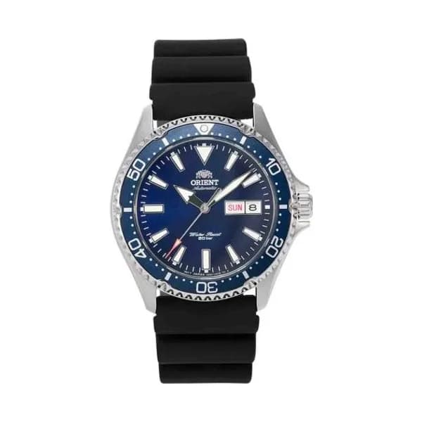 Orient Montre Orient Mako Automatique Cadran Bleu Bracelet Silicone - RA-AA0006L