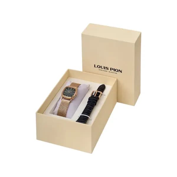 Louis Pion Coffret Montre quartz Femme Rose Bleu foncé