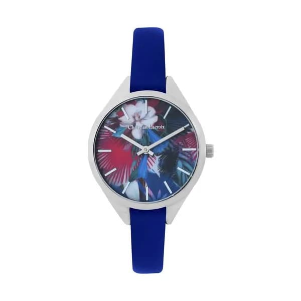 Christian Lacroix Montre Christian Lacroix Collection L'Oiseau Fleur en Cuir Bleu