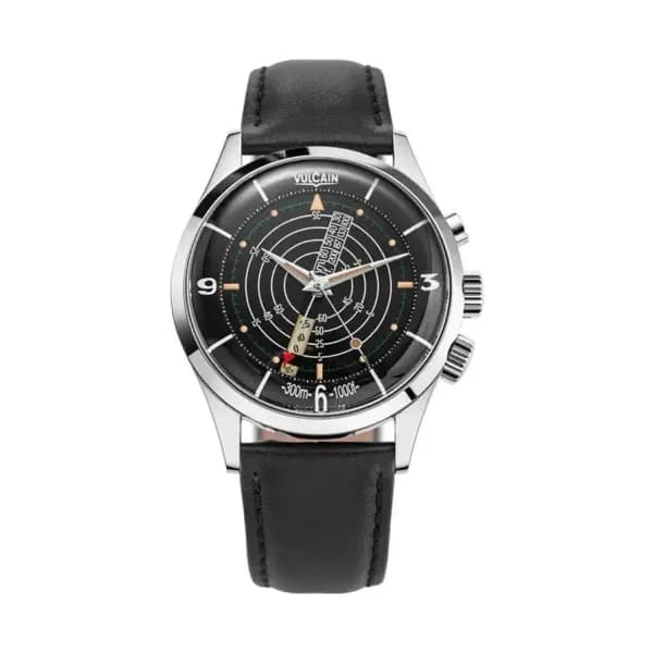 Vulcain Montre Nautical Black Beige Patina Black Plain 100252PB07.BAC101
