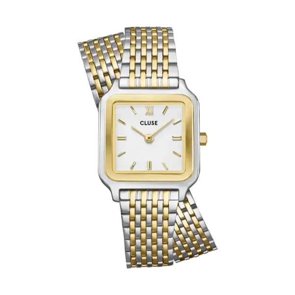 Cluse Gracieuse Petite Watch Double Steel, White, Two-tone