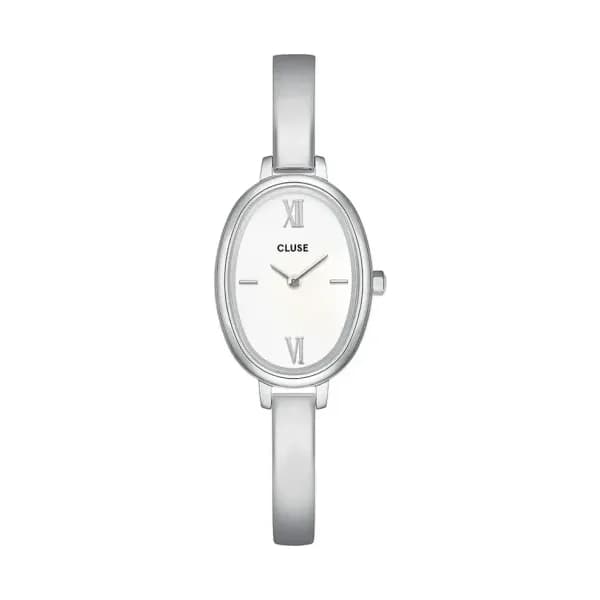 Cluse L'Ovale Watch Steel, White, Silver Colour