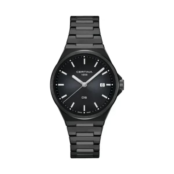 Certina Montre Certina DS-7 Quartz Cadran Noir Bracelet Acier PVD
