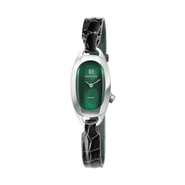March LA.B Montre MARCH LA.B Oblongue Acier Forest Bracelet Alligator