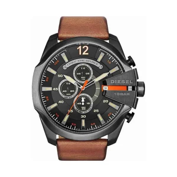 Diesel Montre Homme DIESEL en Cuir Marron Etanche