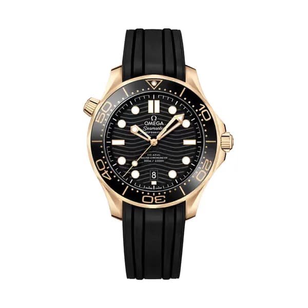 Omega Seamaster 42 mm, or Moonshine™ sur bracelet caoutchouc
