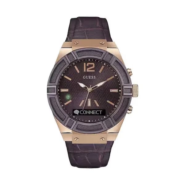 Guess Montre Homme Connectée GUESS en Cuir Marron