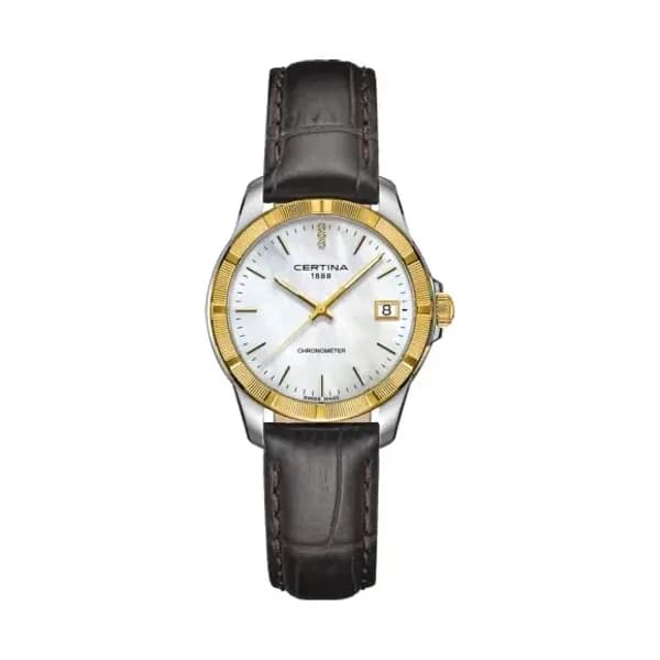 Certina Montre Certina DS Jubile Lady Quartz Cadran Blanc Bracelet Cuir