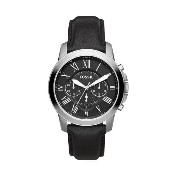 Fossil Montre Homme FOSSIL en Cuir Noir Etanche