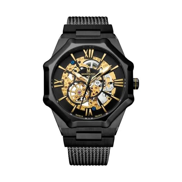 Montignac Montre Automatique Montignac en Acier et PVD Noir