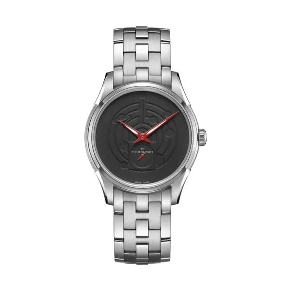 Hamilton Montre Hamilton Jazzmaster Thinline Special Edition quartz cadran noir bracelet acier 40 mm