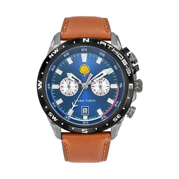 Patrouille de France Montre Patrouille de France Collection Athos 3 en Cuir Marron