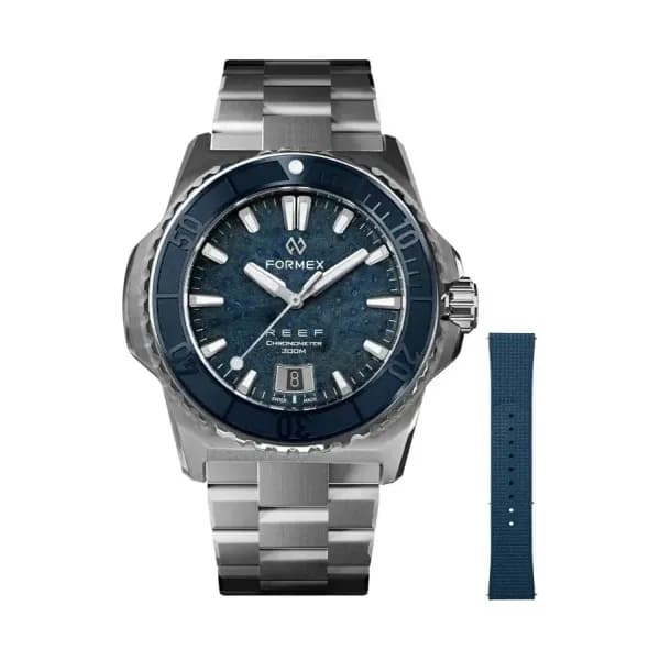 Formex Reef Blue Coral Watch + Blue rubber strap - Limited Edition 50