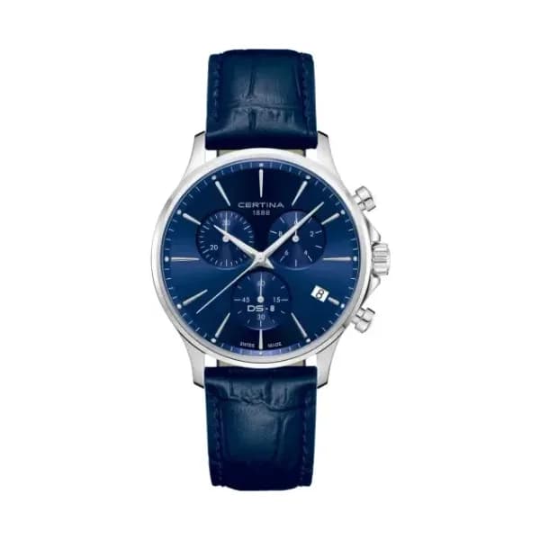 Certina Montre Certina DS-8 Chrono Cadran Bleu Bracelet Cuir
