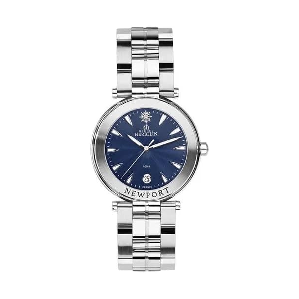 Michel Herbelin Montre Michel Herbelin Newport quartz cadran bleu bracelet acier 38,5 mm