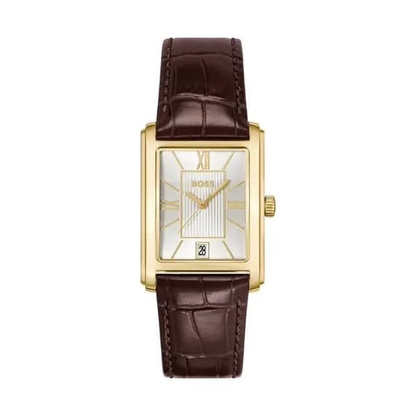 Hugo Boss Montre Boss Collection Principle Dress en Cuir Marron