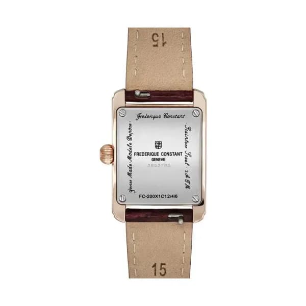 Frédérique Constant Montre Frédérique Constant Classics Carrée Ladies Quartz Cadran Blanc Bracelet Cuir - FC-200MC24