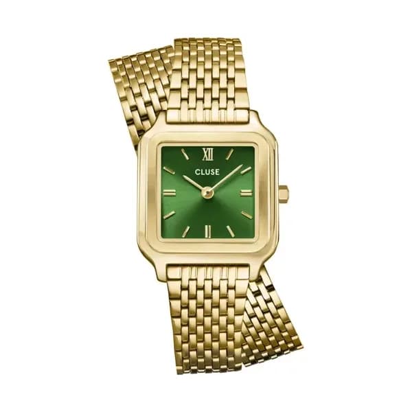 Cluse Gracieuse Petite Watch Double Steel, Forest Green, Gold Colour