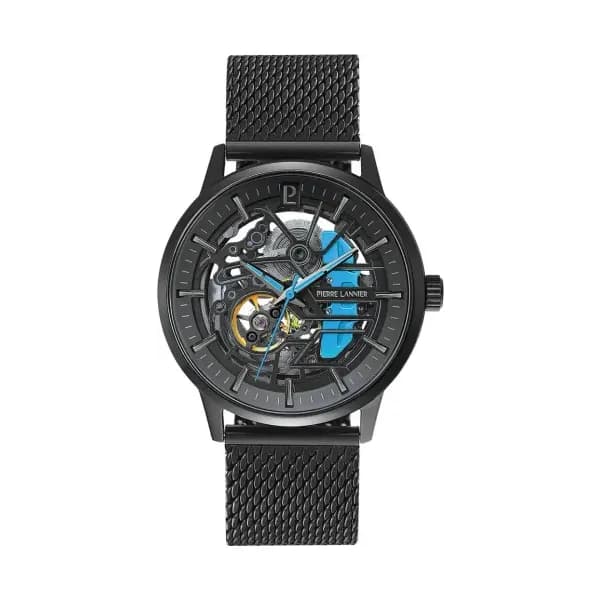 Pierre Lannier Montre Automatique Pierre Lannier Collection Paddock en Acier et PVD Noir