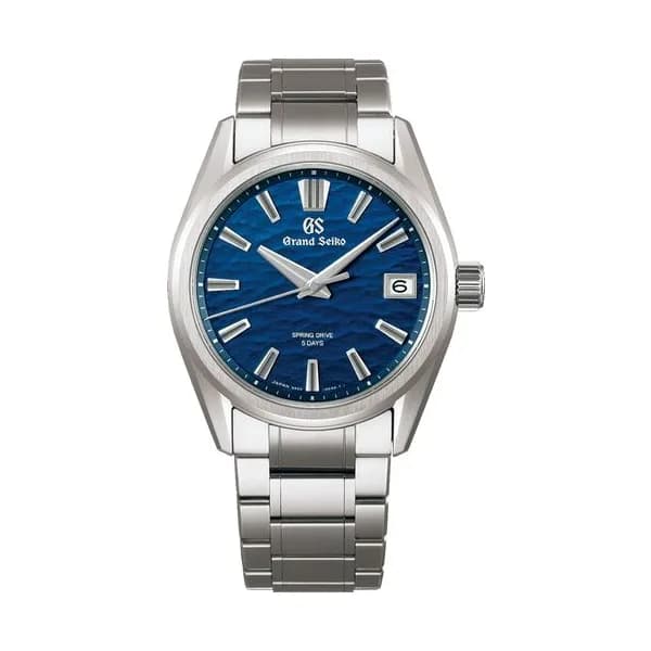 Grand Seiko Montre Grand Seiko Evolution 9 Spring Drive "Lake Suwa" Titane cadran bleu bracelet titane 40 mm