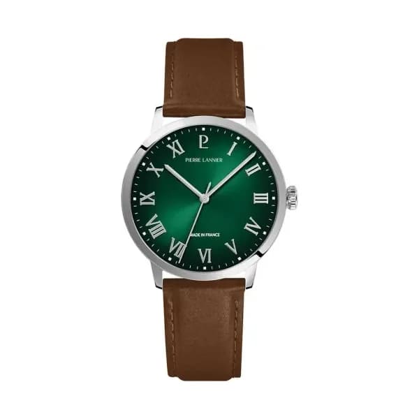 Pierre Lannier Montre Pierre Lannier Collection Interval en Cuir Marron