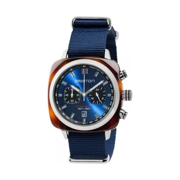 Briston Montre Briston Clubmaster Sport Acétate Bracelet Nato Bleu Marine