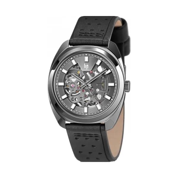 Lip Montre Lip Général de Gaulle 671381- Homme - cadran Noir- 39 mm - Acier et PVD gris